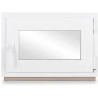 Produktbild Neruli Kellerfenster Kunststoff Weiß Dreh-Kipp 95x60 cm BxH DIN Rechts 2 -Fach Glas Dichtung Grau