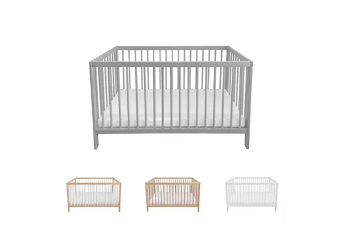 Lantigo Babybett Babybett 120x60 cm Grau inklusive Matratze, Flexiblenutzung