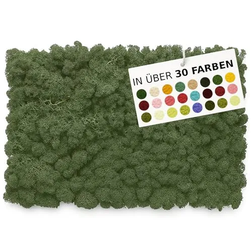 NaDeco Island-Moos 500g, echtes Moos in 30 Farben zur Wahl, fluffig & prall, Basteln Wand Deko Moss, für Moosbild Mooswand Moosplatten Kugelmoos Dekoration Ostern Weihnachten, Farbe:Tannengrün