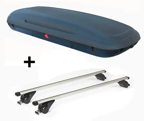 Dachbox VDPCA480 480Ltr carbonlook + Dachträger VDP KING1 für Audi A6 Avant - Gepäckträger Set mit 480L Dachbox in Carbon-Optik und Dachträger KING1, ideal für zusätzlichen Stauraum und einfache Montage für Audi A6 Avant ab 18.