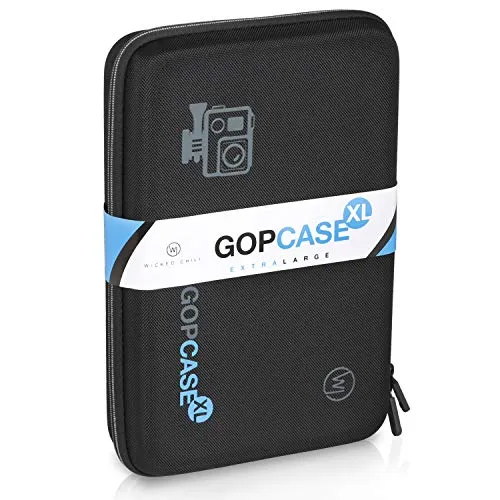 Wicked Chili GOP Case -XL- Tasche wasserabweisend kompatibel mit GoPro Hero 13 Black, 12, 11, 10, 9 Schutztasche, Tragetasche für Actioncam SJCAM, Akaso, Surfola (Stossfest mit Zubehör Fach)