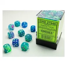 Chessex Würfel - 12mm - Festive Waterlily/white (Würfelset 36 x W6) 292710