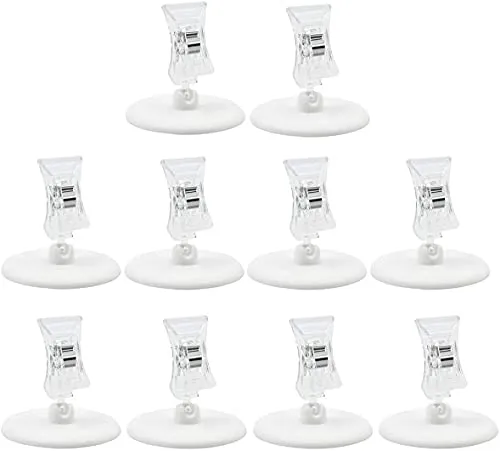 Tischkartenhalter, 12 Stück Preisschildhalter Menükartenhalter Fotohalter mit Klammern für Preisauszeichnung Foto