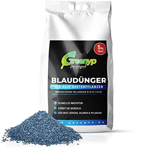 Greenyp Blaudünger NPK Dünger für Pflanzen 5-30kg I Universaldünger Langzeitdünger für Obst, Gemüse, Blumen, Rasen oder Zierpflanzen I Stickstoffdünger für alle Garten Kulturen (5kg / 75m²)