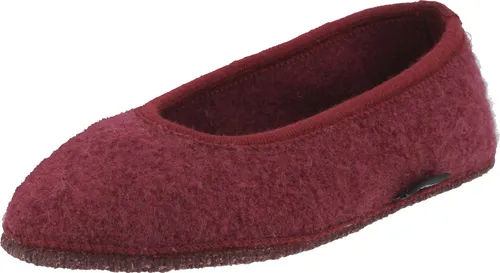 Haflinger Damen Hausschuh Slipper Ballerina Filz Marina 621306, Größe: 42 EU, Farbe: Rot