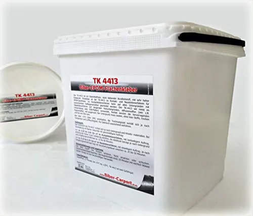 KlesTec TK-4413 EPDM Kleber für Dachfolie – Flächenkleber auf Wasserbasis (3,5 Liter) - Ideal für die Verbindung von EPDM auf verschiedenen Untergründen. Bei Temperaturen bis 5°C anwendbar, geeignet für Nass- und Kontaktklebeverfahren. Hohe Effizienz mit Verbrauch von 0,1-0,2 l/m².