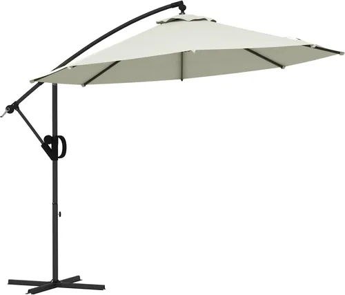 Outsunny Ø293 cm Ampelschirm mit Kurbel - Sonnenschirm mit neigbarem Schirmdach und 8 Rippen, ideal für Garten, Balkon oder Pool, bietet flexiblen Schatten und ist leicht zu bedienen.
