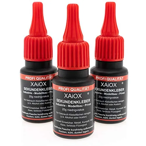 Sekundenkleber Cyanacrylat Superkleber 3 x 20g UV Protect Flasche dünnflüssig wasserfest schnell trocken