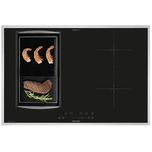 Oranier Kochfeld Induktion 80 cm KXI480 Maxizonen Edelstahl Rahmen Grillplatte