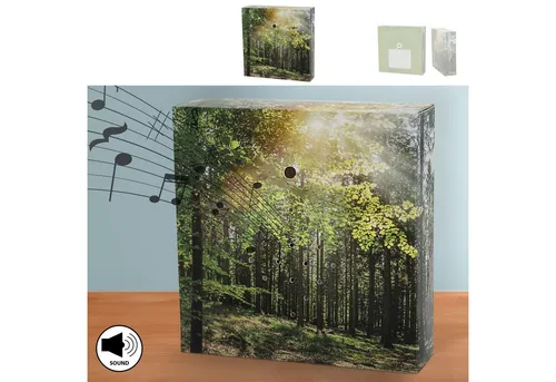 CEPEWA Bewegungsmelder Soundbox 'Wald' Bewegungssensor 12x12x3,5cm Pappe Kunststoff