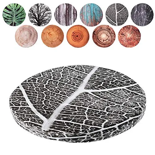 KADAX Stuhlkissen, rundes Sitzkissen, Ø 40 cm, Sitzauflage aus Schaumstoff, Stuhlauflage für Stuhl, Küche, Garten, Sitzpolster mit waschbarem Bezug, Gartenstuhlkissen (Grau)