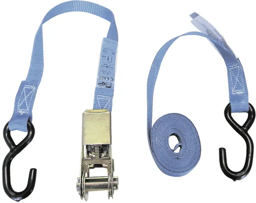 Produktbild KERBL Zurrgurt 6 m x 25 mm, 2-teilig, Haken, Ratsche, blau, 3763 000000000000594863