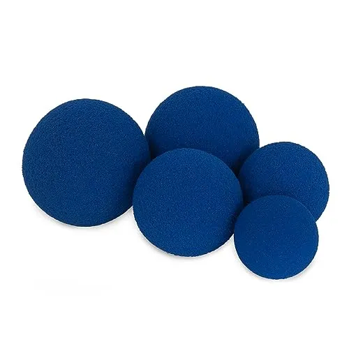 5er Set AFH Schaumstoffbälle Sensorik Deluxe ohne Beschichtung blau | Durchmesser: 6 cm, 7 cm, 8cm, 9 cm und 10 cm | Softbälle | Spielbälle