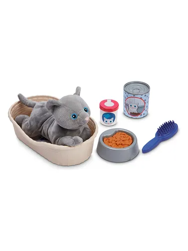 Ecoiffier 1903 Korb für Katzen - Medizinisches Nachahmungsspiel ab 18 Monaten, inklusive Plüschkatze und Pflegezubehör für spielerisches Lernen