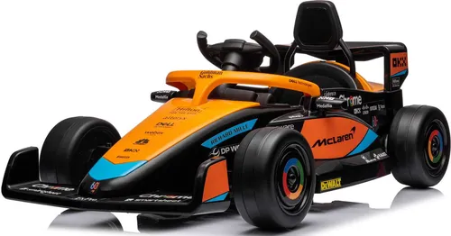 Elektroauto für Kinder Kinderauto Elektrofahrzeuge Formel 1 McLaren Bolid Fernbedienung Gurt MP3-Anschluss orange Sun Baby
