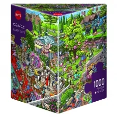 Heye Puzzle 29838 Party Cats Triangular - 1000 Teile von Birgit Tanck, FSC-zertifiziert, ideal für Katzenliebhaber und Puzzle-Fans ab 12 Jahren