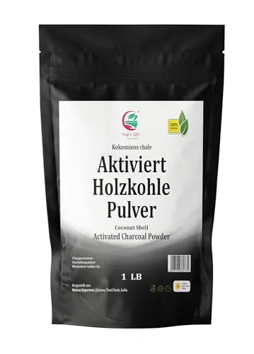 Produktbild Aktivkohlepulver in Lebensmittelqualität 1Pfund | Gemahlenes Aktivkohlepulver für Getränke, Smoothies, Zähne, Haut und Seifenherstellung | 100%natürliches Entgiftungsmittel | Auf Kokosnussschalenbasis