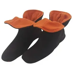 RAIKOU Hausstiefel Hüttenschuhe Stoppersocken für Damen Herren und Kinder  Hausschuh (aus Miro Fleece Super Flauschige) mit ABS und Rutschfester Sohle braun|orange 37-40 EU