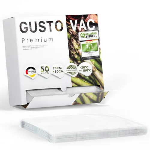 GustoVac Vacuumbeutel 50er Set 20x30 cm Sous Vide Garen Vakuum Beutel