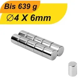 Stück Neodym Magnet 4mm x 6mm Supermagnete hohe Haftkraft Scheibenmagnet 50
