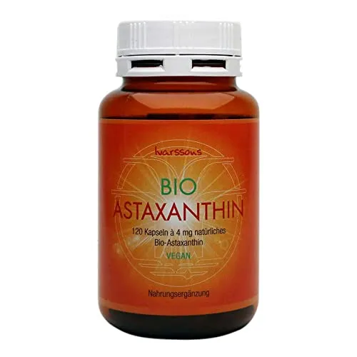BIO Astaxanthin - 120 Kapseln à 4mg natürl. Bio-Astaxanthin - Ivarssons Original - VEGAN