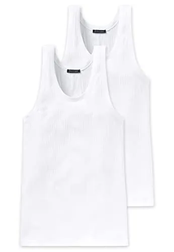 Schiesser Herren 2 Pack Ohne Arm - Authentic Unterhemd, Weiss - Herren-Unterhemden im praktischen Doppelpack, flexibel und formstabil aus 95% supergekämmter Baumwolle für ein angenehm weiches Tragegefühl.