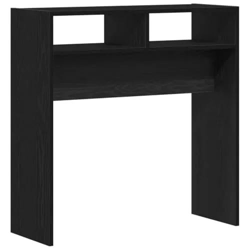 vidaXL Konsolentisch in Schwarze Eiche 78 x 30 x 80 cm - Ablagetisch mit modernem Design, ideal für Flure und Wohnzimmer. Schlank und stabil aus Holzwerkstoff, perfekt um Dekorationen stilvoll zu präsentieren.