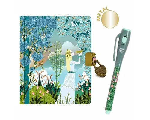 DJECO Geheimes Tagebuch mit Schloss und UV-Stift - Das DJECO geheime Tagebuch bietet 88 illustrierte Seiten für deine Geheimnisse. Mit einem magischen Filzstift und UV-Lampe kannst du deine Notizen sicher und geheim halten. Perfekt für kreative Köpfe ab 8 Jahren!