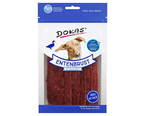 Dokas Entenbrust getrocknet - 1er Pack (1 x 70 g), schmackhafte Fleischstreifen für verwöhnte Hunde und perfekte Belohnung