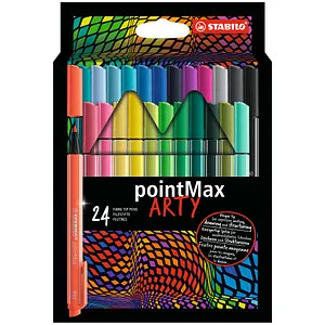 STABILO pointMax ARTY Filzstifte, 24 Farben - Vielfältige Farbpalette von 24 STABILO pointMax ARTY Filzstiften für kreative Projekte. Ideal für präzise und ausdrucksstarke Zeichnungen.