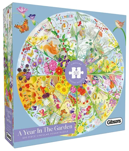 Puzzle 500 Rok w ogrodzie okrągłe Gibsons 5012269037050
