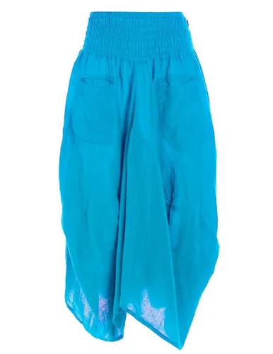 Vishes Maxirock Knöchel-Langer Luftiger Damen Sommer-Rock Einfarbig Sommerröcke Goa, Hippie, Boho Style blau 40-44