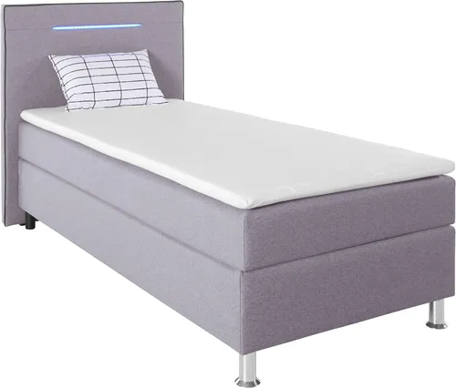 COLLECTION AB Boxspringbett London, inklusive Topper und Kissen, mit LED-Beleuchtung, Boxspringbett erhältlich in 90cmx200cm, 140cmx200cm & 180cmx200cm