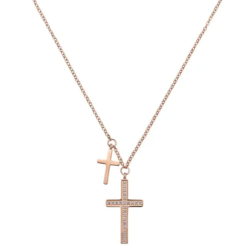 Damenkette Double Cross Rose