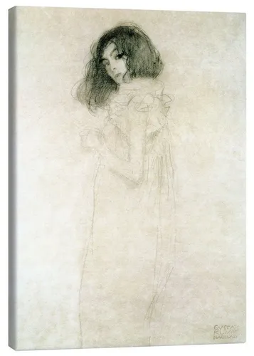 Posterlounge Wandbild Porträt einer jungen Frau, Gustav Klimt, erhältlich als Poster, Leinwandbild, Wandsticker oder Acrylglasbild