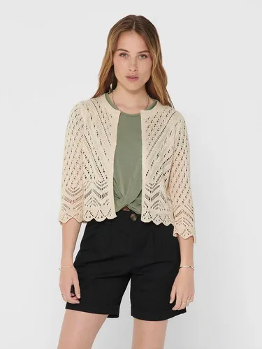 JDY Strickjacke Sun (1-tlg) Beige M (38) mit Lochmuster - Elegante Strickjacke mit modernem Lochmuster, ideal für lässige Outfits. Hergestellt aus 100% Polyacryl, pflegeleicht und perfekt für den Alltag.