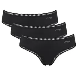 Sloggi 3P GO Crush Hipster Briefs Schwarz Baumwolle X-Small Damen