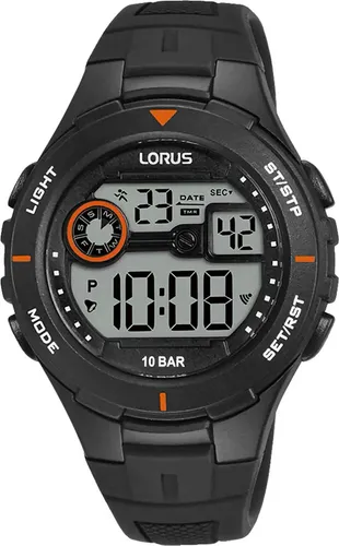 LORUS Herren Digital Quarz Uhr R2381PX9 - Armbanduhr für Herren mit flexiblem Silikonband, 100 Meter wasserdicht und ideal für aktive Lebensstile.