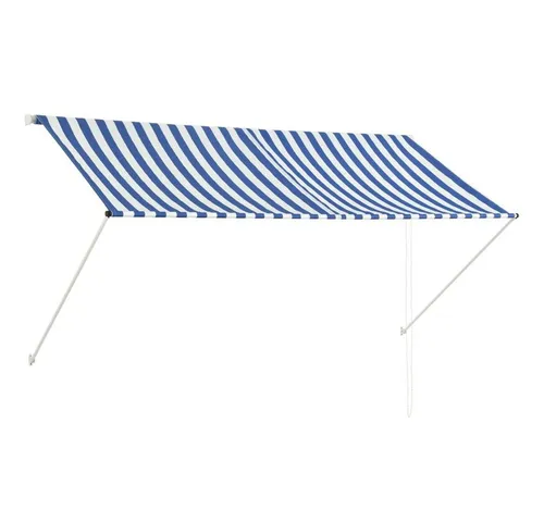 Einziehbare Markise 250×150 cm Blau und Weiß
