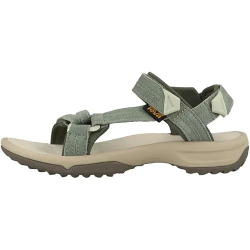 Teva Terra Fi Lite Suede Damen-Sandalen in Seagrass (SGSS) - Vielseitige Sandalen für Outdoor und Alltag, aus hochwertigem Wildleder mit verstellbaren Riemen und klettbarem Verschluss für optimalen Komfort und Passform. Ideal für leichte Wanderungen und Stadtbesuche.