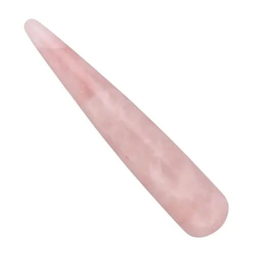 Rosenquarz Massagestab | Edelstein Griffel 9 cm | Reflexzonen Massage | Lebensquelle Plus