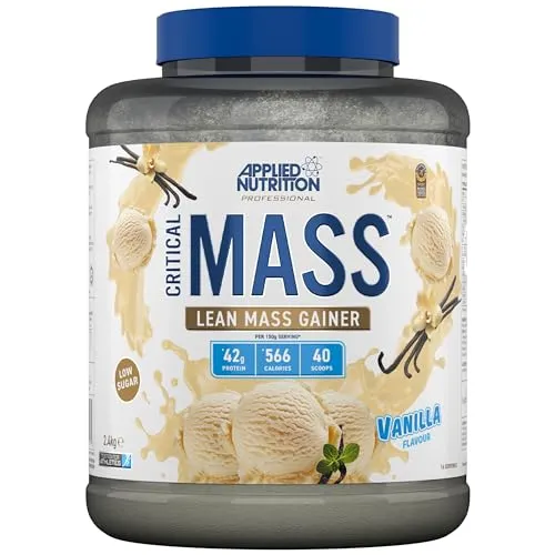 Applied Nutrition Mass Gainer Critical Mass Professional – Protein Pulver für die Gewichtszunahme, Hochkalorischer Weight Gainer, Reine Muskelmasse (2.4kg (Pack of 1), Vanilla)