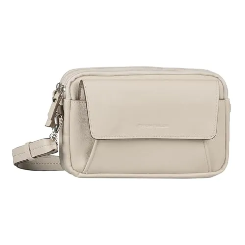 TOM TAILOR Tilly Damen Umhängetasche - Stylische Crossbody Bag in Weiß mit 2 Reißverschlussfächern und abnehmbarem Schulterriemen für flexiblen Tragekomfort. Ideal für moderne Frauen, die Funktionalität und Design schätzen.