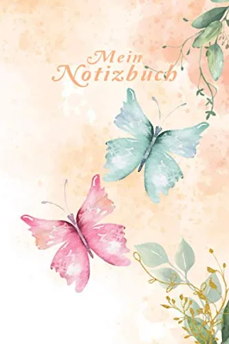 Mein Notizbuch mit Schmetterlingen: Notizbuch a5 liniert mit Register