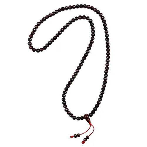 Freak Scene Gebetskette Mala Kette Rosenholz Perlen bordeaux Halskette Meditationskette