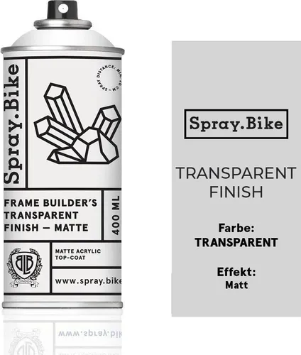 Fahrrad Lack Spray - Klarlack transparenter Finisher 400ml matter Look