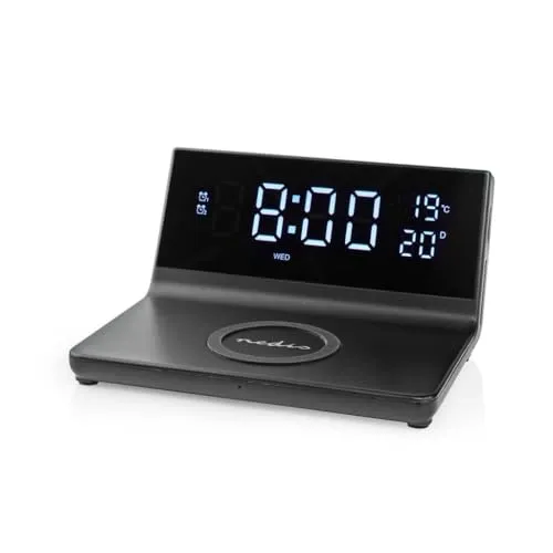 Nedis 3-in-1 Wecker mit kabellosem Ladegerät 15W (WCACQ20BK SW)