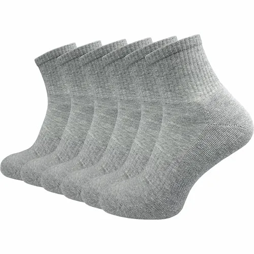 Damen Tennissocken (6 Paar) | Sportsocken aus 80% Baumwolle mit einer gepolsterten Sohle | ohne drückende Naht über den Zehen (DE/NL/SE/PL, Numerisch, 39, 42, Regular, Regular, hellgrau)
