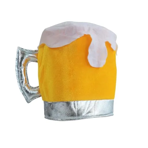 Hooin Bierkrug-Hut - Lustiger Oktoberfest-Partyhut für Erwachsene - Handgefertigte Bier-Kostüm-Kopfbedeckung