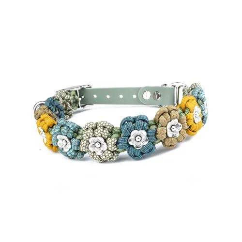 Hundehalsband Tierluxe Blumen Paracord (Sonnengarten, L Halsumfang 35-41 cm)